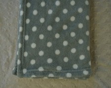 Gray White Polka Dot Baby Blanket Plush Soft RN 76541 Circles Security Lovey
