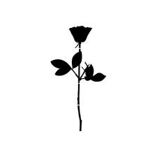 Rose 12cm schwarz Auto T&uuml;r Fenster M&ouml;bel Dekofolie Depeche Mode Aufkleber Tattoo