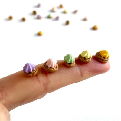 Miniatur Puppenhaus Dessert Kekse spielen Mini Macaron für BJD Puppe Essen