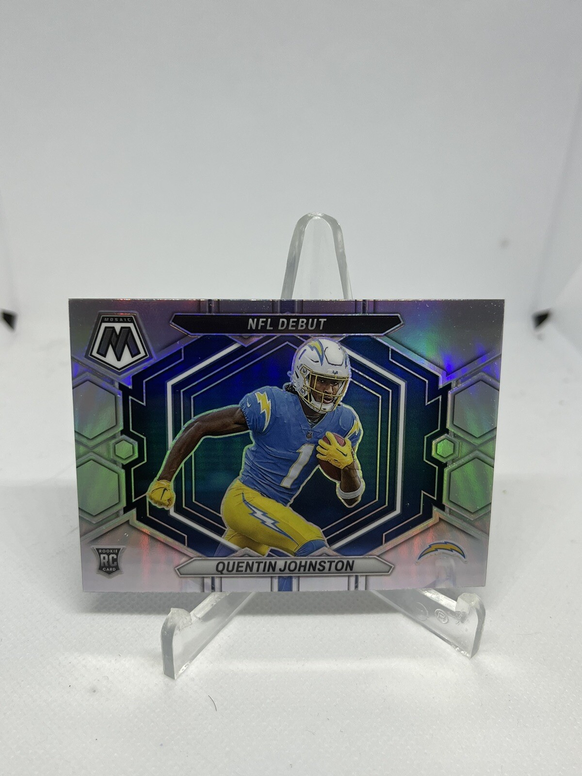 Quentin Johnston - 2023 Mosaic Football - NFL Debut Silver Holo RC - LA Chargers