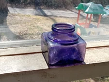 CARTER'S 9 MADE IN U.S.A. PRETTY AMETHYST EARLY 1900 SQUARE INK BOTTLE