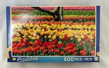 🌷🧩 2014 Puzzlebug Colorful Tulips 500 Piece Puzzle #5500 🌈 NEW Sealed Box