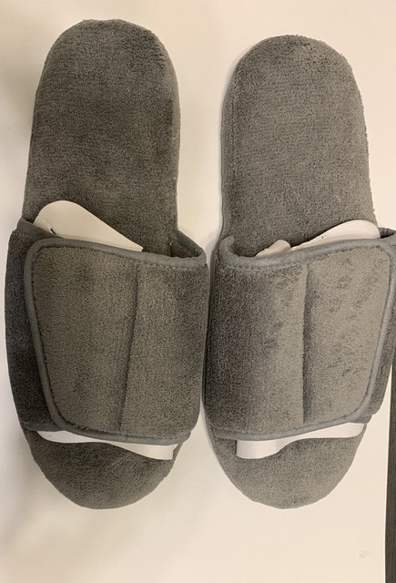 grey slider slippers