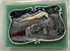 Bergamot Brass Works U-140 Train Belt Buckle 1984 Locomotive Engine