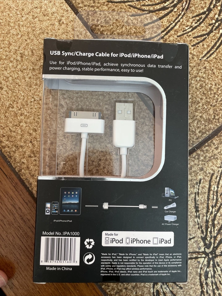 Cirago 3Ft USB Sync/charge Cable For iPod iPhone Ipad - Image 2 of 2