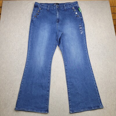 Gap 70s Flare Jeans Womens 20/35R Blue Medium Wash Stretch Denim 38x32 NEW