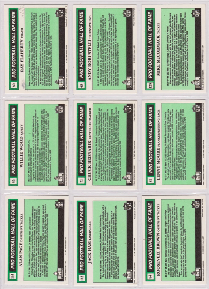 SIGNED MIKE McCORMACK 1990 SWELL FOOTBALL CARD AUTOGRAPHED - HOF - BROWNS - Image 2 of 2