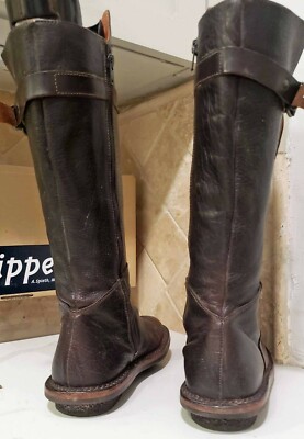 Trippen boots tall leather belted boots size 36 us 6 | eBay