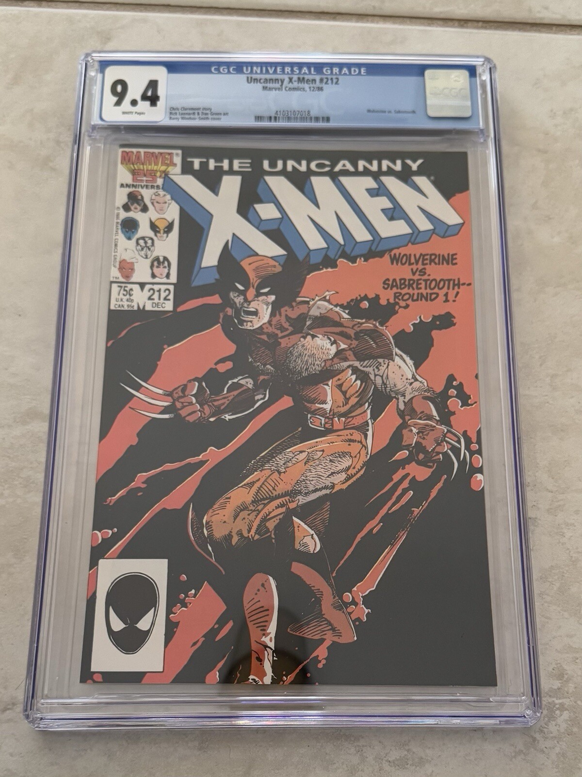 アメコミリーフUncanny X-Men #212 CGC 9.2