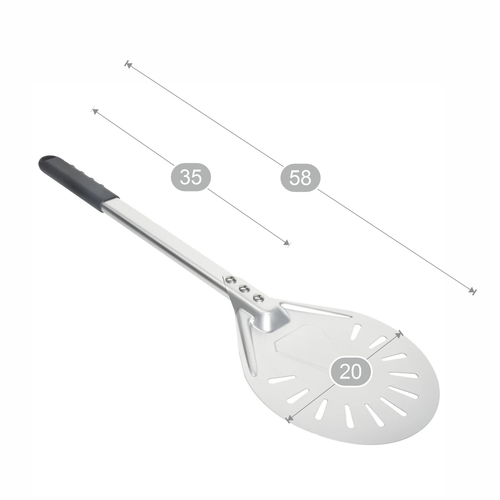 Paletta palino tondo per pizza pala ideale per girare la pizza diam. 20 cm L.58 - Foto 5 di 13