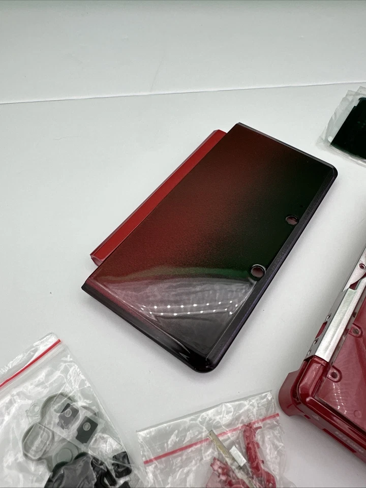 Full Housing Shell Case for Nintendo 3DS System Replacement Screen Aqua RED - Image 2 of 4