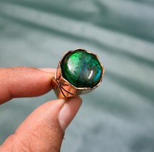 Beautiful Green Labradorite Ring Wire Wrapped Jewelry Adjustable Ring For Gift