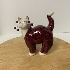 Amy Lacombe Whimsiclay Purple Cat Figurine 2004 Single Cat 86178
