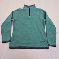 WEIRD FISH Sweatshirt 12 Turquoise Women Polyester Blend Pullover 1/4 Zip Jumper