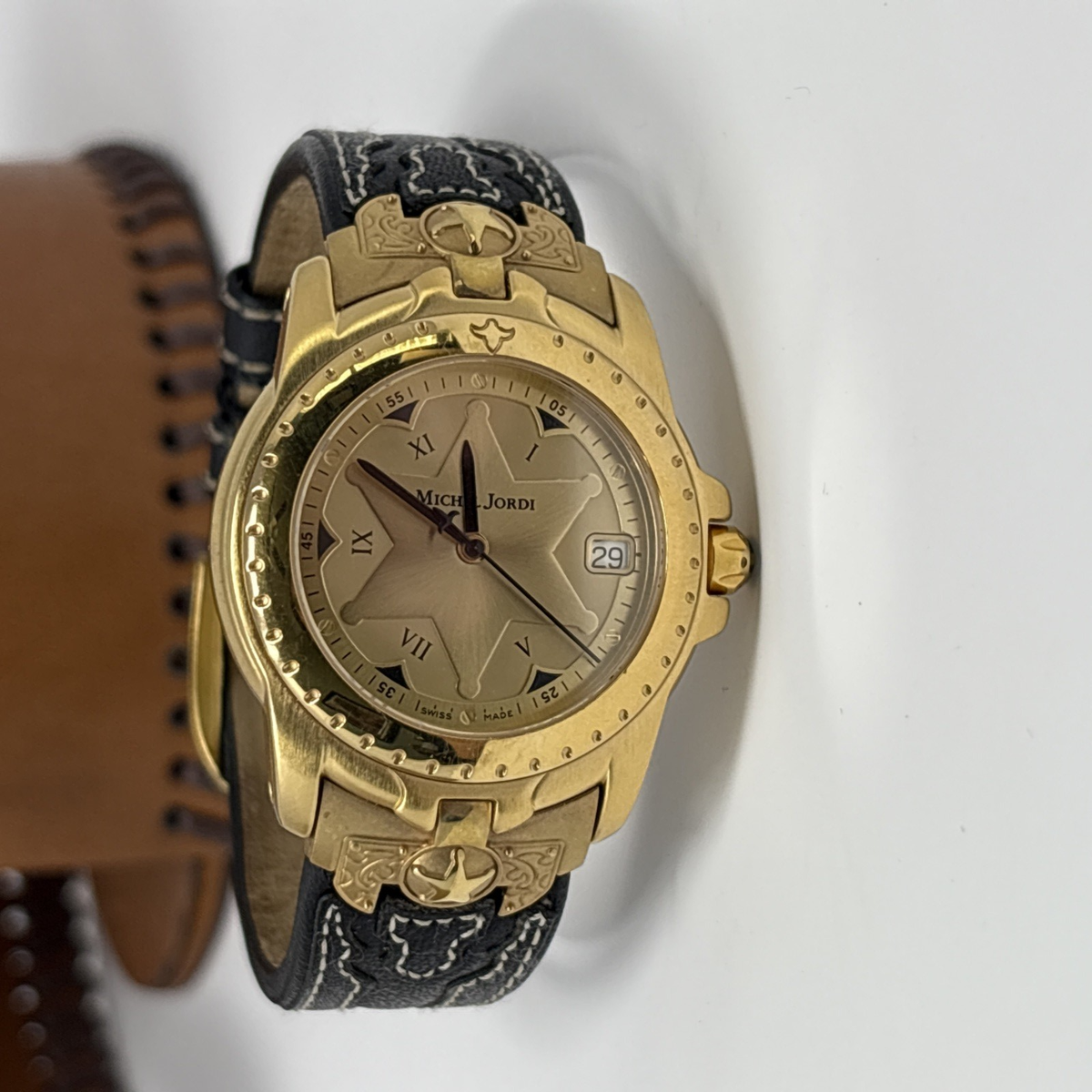 Michel Jordi Spirit Of The West Western Heavy Gold Plated Womens Swiss Watch Rare Michel Jordi Spirit of the West Ladies Watch Gold & SS  main image 2