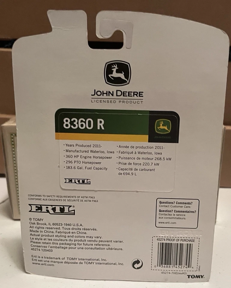 ERTL John Deere 8360R Front & Rear Duals 1/64 NIP - Image 4 of 4
