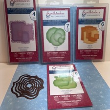 Lot of 5 Spellbinders Nestabilities Die Cut Emboss Label Decagon Decorative New