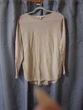 Michael Kors Beige Casual Tunic Sweater with High and Low Hem Size Medium