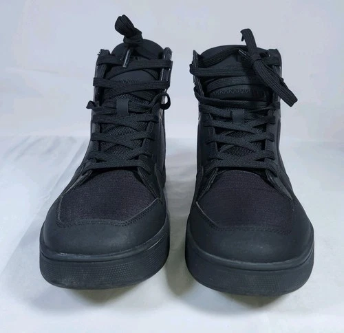 RIDEIRON MS6001 Motorcycle Riding Shoe Men 9.5 Black CORDURA Protective High Top image 2