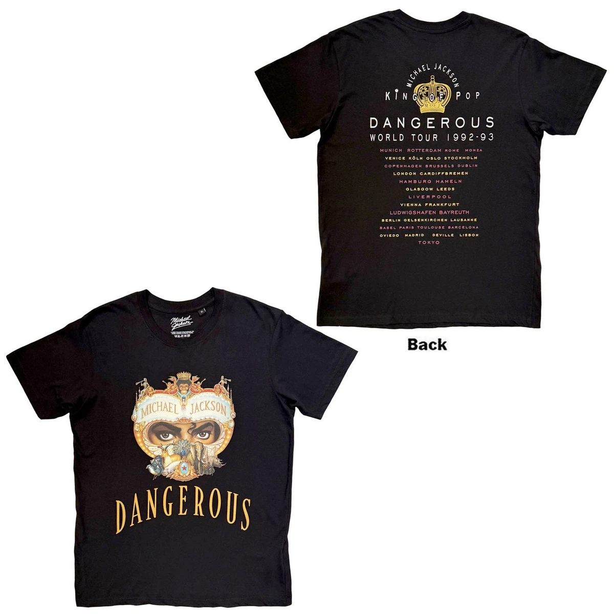マイケルジャクソン 【Dangerous World Tour】Tシャツ Michael Jackson - Dangerous World Tour - Black t-shirt | eBay