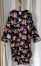 Vtg Nicole Brand Poly-Cotton Soft Satinique Nightgown Lounger Sz L