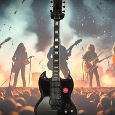 H-H-H Rosewood Fretboard Electric Guitar SG Black Solid Mahogany Body&Neck