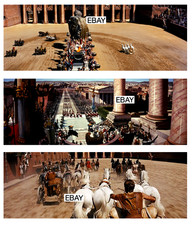 BEN-HUR 1959 MOVIE PHOTOS LOT (3) ANCIENT ROME CHARIOT RACE CHARLTON HESTON