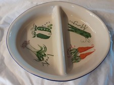 Plato para servir dividido 11" hoja de trébol en muy buena condición variedad de verduras todo pipa caliente