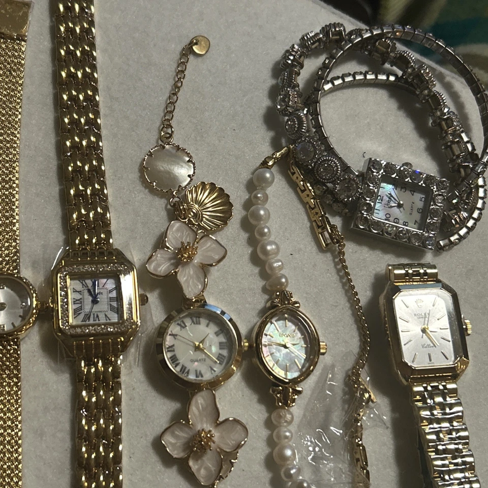 Lot Of 10 Assorted Womens Watches Untested Vintage Gold Silver Mix Tone Metal - Image 3 of 4