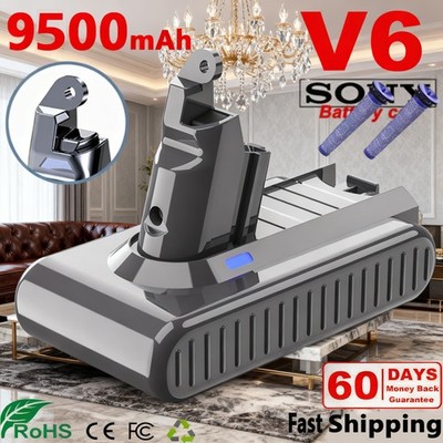 9500mAh Battery with 2x Filters For Dyson V6 Battery SV03 SV04 SV09 SV06 DC58