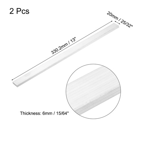 Barra plana de aluminio cuadrada 6063 2 piezas 15/64" de grosor x 25/32" de ancho x 13" de largo - Imagen 2 de 6