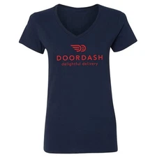 Door Delightful Delivery - Dash Food Delivery Humor Ladies' V-Neck Tshirt