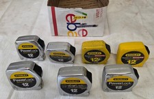 Lot of 7 Stanley PowerLock Tape Measures LOT-1309