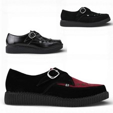 TUK Footwear Mens Womens Pointed Creeper Monk Buckle Goth Platform Shoes