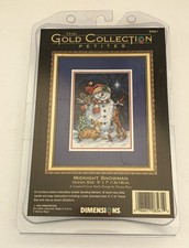 1998 Dimensions Gold Petites MIDNIGHT SNOWMAN Cross Stitch KIT Donna Race NEW