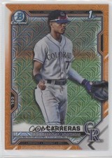 2021 Bowman Chrome Mega Box Orange Mojo Refractor /25 Julio Carreras 0zg4