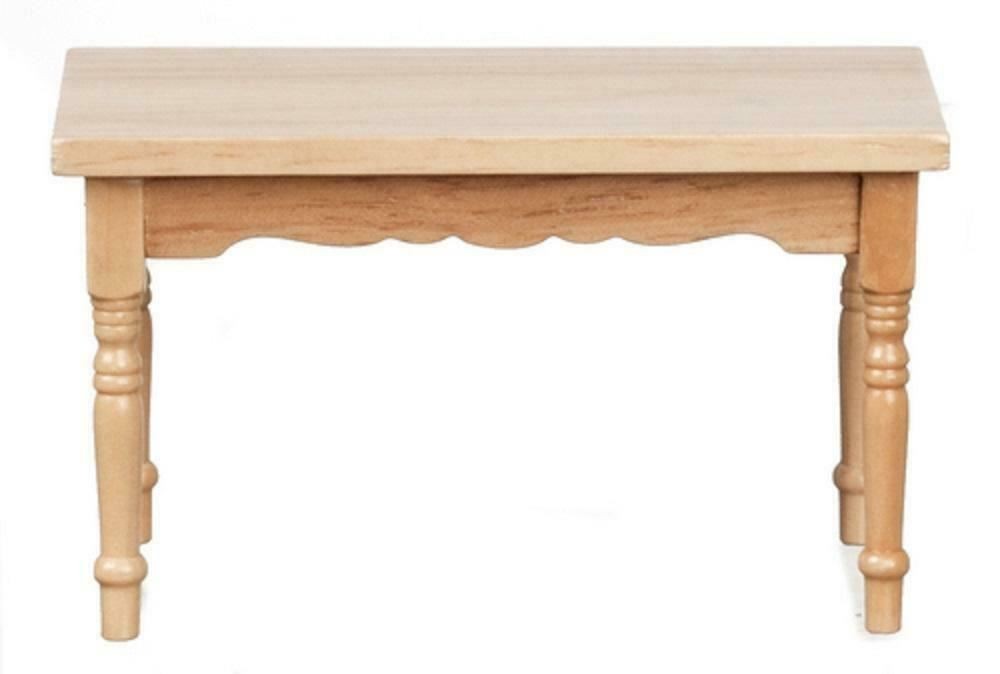 Dolls House Light Oak Rectangular Table Miniature Kitchen Dining Room Furniture