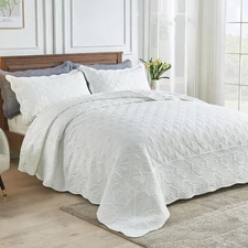 Alaskan King Bedspread Set Oversized King Bedspreads 132x120 inches Extra Wid...