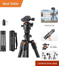 Portable 64 Inch Aluminum Camera Tripod with Quick Release and 17.6lbs Capacity