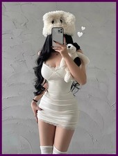Retro Lace Patchwork Spaghetti Strap Black Bodycon Dress Mini Fashion.