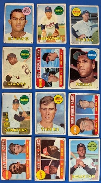 Lote de 34 tarjetas de béisbol Topps 1969 diferentes - Jesus Alou, Carlos May estrellas novatas Foto 3 de 4