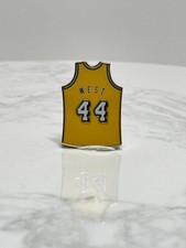 Jerry West Lakers Jersey Pin: Yellow Enamel - Vintage NBA Accessory
