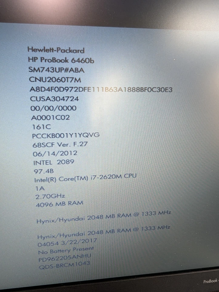 Portátil HP ProBook 6460b 15,4" i7-2ª generación sin disco duro/cable #377 Foto 3 de 4