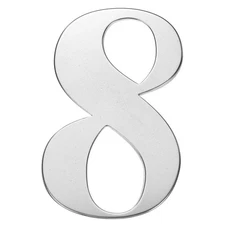 3" House Numbers, Stainless Steel Adhesive Mailbox Door Stickers, Silver 8