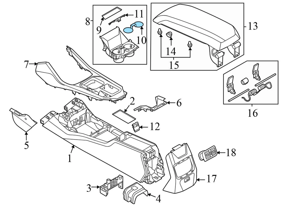 BMW M235I XDRIVE 2020-2023 gran cupé 2,0 L - consola central soporte taza inserto Foto 3 de 4
