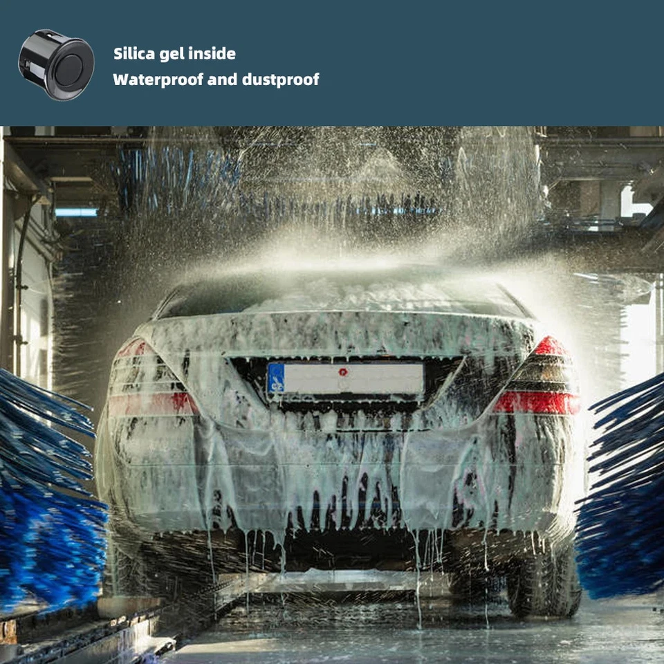 Car LED Parking Sensor Kit 4 Sensors System 22mm Backlight Display 12V 8 Colors - Image 3 of 4