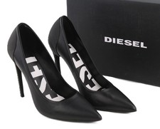 Diesel D-Slanty Femmes EU38 Cuir Noir Pointu Talon Aiguille I