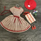 Vintage Barbie & Friends Size Brown Happy Day Dress W Accessories - 1960s Outfit