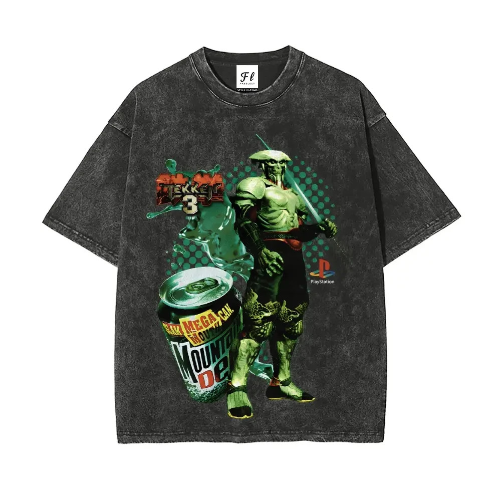 Yoshimitsu Tekken 3 Tee Mountain Dew 90s Retro Cotton Unisex Short