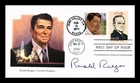 DR JIM STAMPS US COVER PRESIDENTS REAGAN AND COOLIDGE FDC COMBO DUAL CANCEL